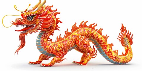 Chinese dragon isolated on white background