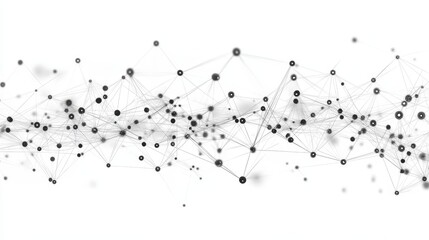 Interconnected Network of Black Circles on a White Background, Network, Connectivity, Data