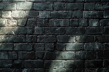 Wall Mural - Textured Dark Brick Wall with Subtle Light Patterns