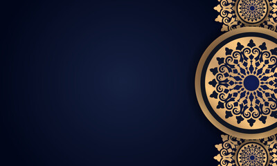 Luxury mandala background with golden color. - Vector.