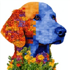 Aufkleber - Flower Dog.