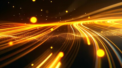 Poster - Dynamic abstract light trails showcasing vibrant movement and energy in a dark background