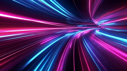 Poster - Vibrant abstract patterns create mesmerizing waves of color in a surreal digital landscape