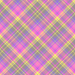 Wall Mural - Seamless pattern in unique gray, pink, violet, yellow colors for plaid, fabric, textile, clothes, tablecloth and other things. Vector image. 2