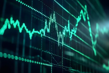 Poster - Green Stock Market Chart Display