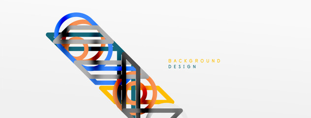 Abstract background - colorful circle lines technology or business digital template