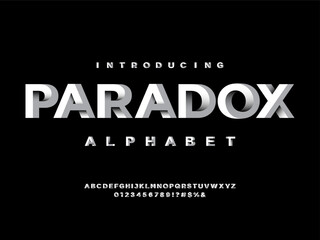 Aufkleber - Vector of modern abstract alphabet design with uppercase, numbers and symbols