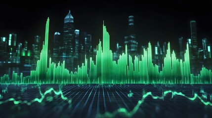 Poster - Cityscape with Green Data Visualization