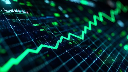 Poster - Green Line Chart on a Digital Display