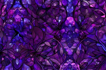 Poster - Abstract Purple and Blue Stained Glass Design