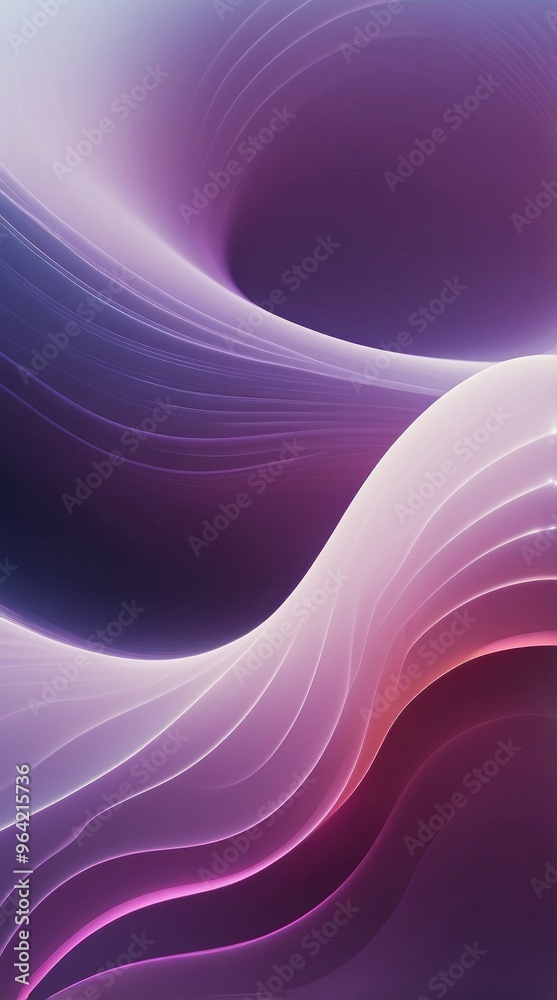 Abstract background. smooth flowing waves of light in shades of purple ...