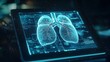 © pkproject - Holographic Visualization of Internal Organs on Tablet Screen in Dark Room
