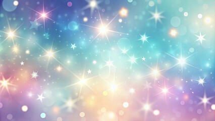 Wall Mural - Pastel gradient abstract wallpaper with blurry stars and gentle light beams, perfect for a dreamy background