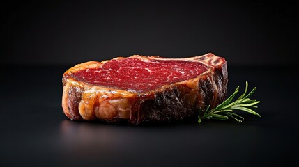 Wall Mural - Buttery Wagyu ribeye, intricate fat distribution, luxury dining, realistic photograph,