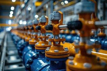Poster - Industrial valves controlling pressure and flow in a pipeline system