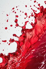 Canvas Print - A splash of red wine is splashing out of a glass. The splash is very large and covers a large portion of the image