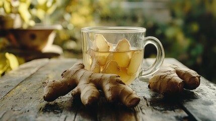 Ginger, a root spice, finds uses in cooking and traditional medicine. It also features in warm beverages.