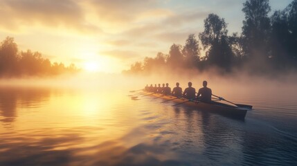 Rowing Team at Sunrise