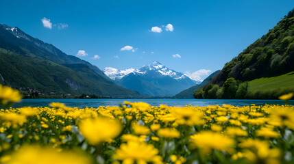 Wall Mural - flowers in the mountains