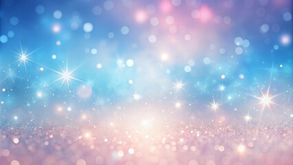 Wall Mural - Gradient transitions in pastel pink and blue with delicate sparkles, creating a dreamy and ethereal aesthetic