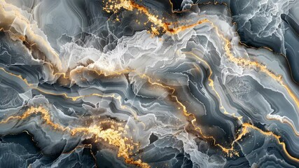 Poster - Abstract marble design with dramatic swirls and rich gold accents in high resolution
