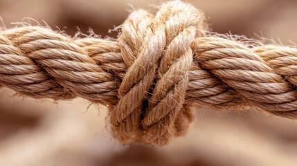 Canvas Print - A close up of a rope with knots on it, AI