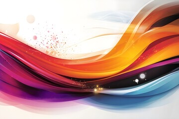 A colorful wave with a white background