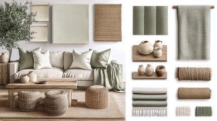 Poster - A detailed mood board for a Southern-inspired living room