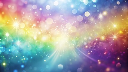 Wall Mural - Muted rainbow tones and glowing particles create an ethereal wallpaper featuring delicate textures