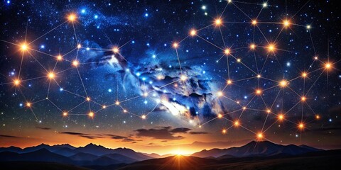 Wall Mural - A stunning view of the night sky full of twinkling stars and constellations