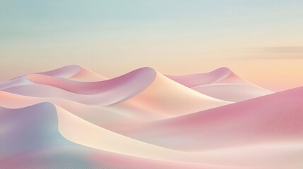 Wall Mural - Soft pastel pink and blue sand dunes under a clear sky.