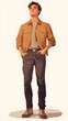 © Mr image - 56. A person with hands in pockets, casual expression