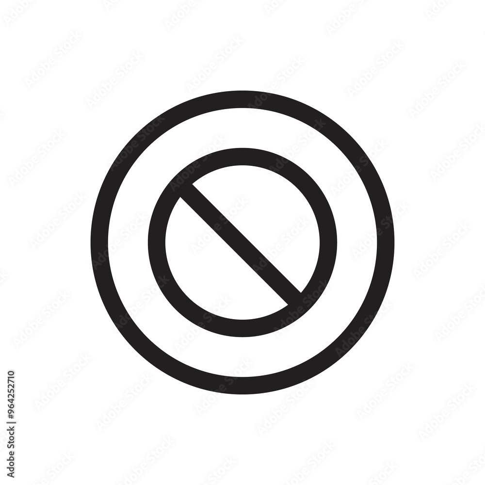 Editable stop prohibitions block icon. Perfect for web and app ...