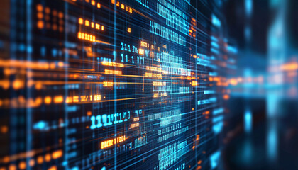 Digital illustration of Abstract Digital Data Flow