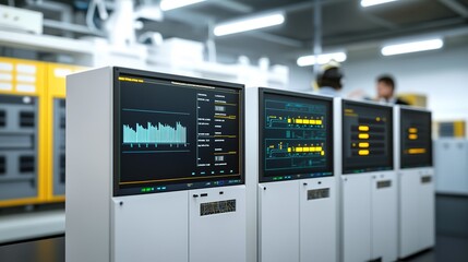 Poster - Advanced digital control systems monitoring operations in a modern data center during the day