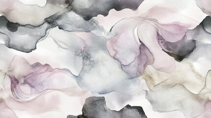 Poster - abstract watercolor design featuring soft pastel colors and flowing shapes on a light background for