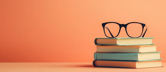 Stack of Books with Glasses on Top