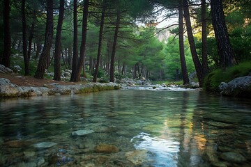 Sticker - river in the woods