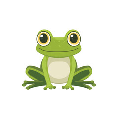 green frog isolated on white