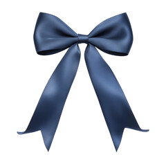Wall Mural - elegant dark blue bow with flowing ribbons