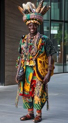 25. A person wearing a traditional outfit, cultural expression