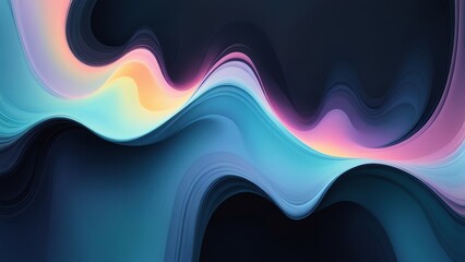 Wall Mural - Abstract waves of color blend seamlessly, creating a soothing, modern digital background.