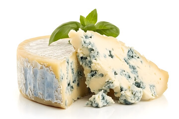 Blue cheese dor blue or roquefort isolated on white background