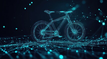 Poster - Abstract Digital Bicycle Illustration