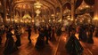 © Galib - A large, opulent ballroom filled with people dancing and enjoying a party.