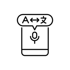 Aufkleber - translator app outline icons, minimalist vector illustration ,simple transparent graphic element .is