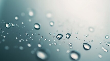 Poster - Abstract Close-Up of Water Droplets on Glass Surface