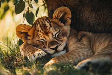 Canvas Print - tiger in the grass