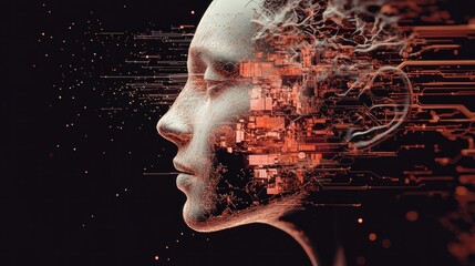 Wall Mural - Digital Human: A Digital Portrait of the Future