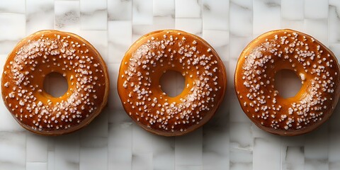 Wall Mural - a row of donuts with sprinkles. 